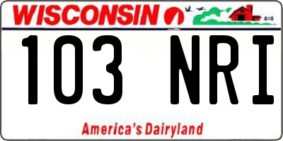 WI license plate 103NRI