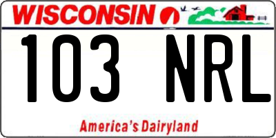 WI license plate 103NRL