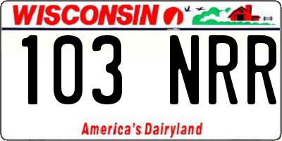 WI license plate 103NRR