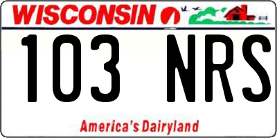 WI license plate 103NRS