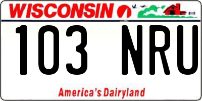 WI license plate 103NRU