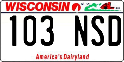 WI license plate 103NSD