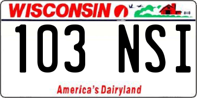 WI license plate 103NSI