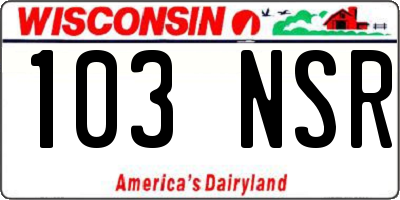 WI license plate 103NSR