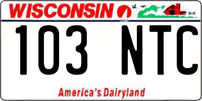 WI license plate 103NTC