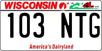 WI license plate 103NTG