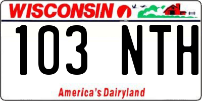 WI license plate 103NTH
