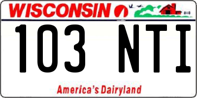 WI license plate 103NTI