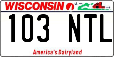 WI license plate 103NTL