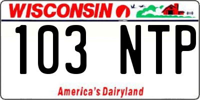 WI license plate 103NTP