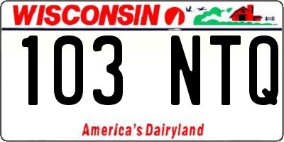WI license plate 103NTQ