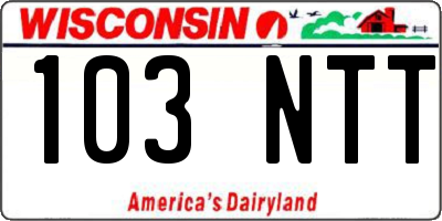 WI license plate 103NTT