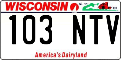 WI license plate 103NTV