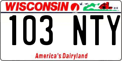 WI license plate 103NTY