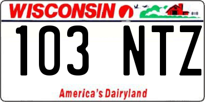 WI license plate 103NTZ