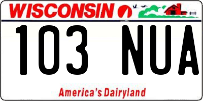 WI license plate 103NUA