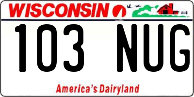 WI license plate 103NUG