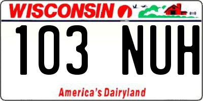 WI license plate 103NUH