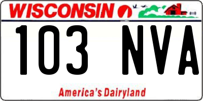 WI license plate 103NVA
