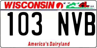 WI license plate 103NVB