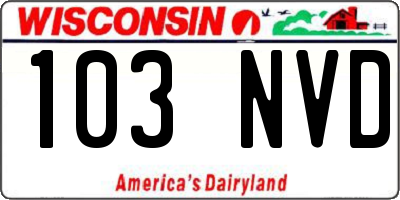 WI license plate 103NVD
