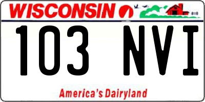 WI license plate 103NVI