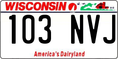 WI license plate 103NVJ