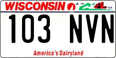 WI license plate 103NVN