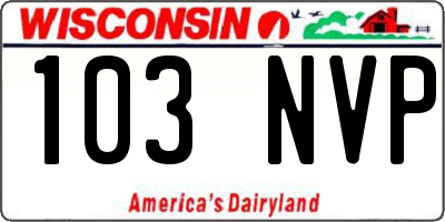 WI license plate 103NVP