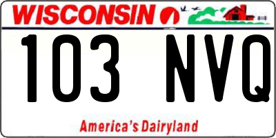 WI license plate 103NVQ