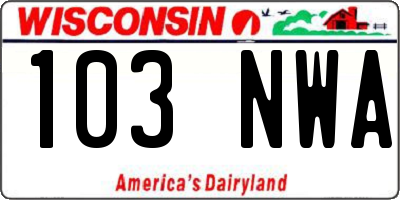 WI license plate 103NWA