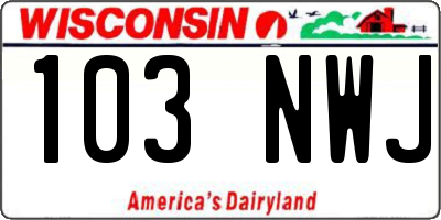 WI license plate 103NWJ