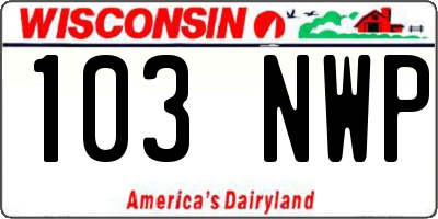 WI license plate 103NWP