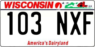 WI license plate 103NXF