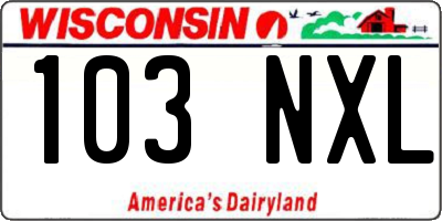 WI license plate 103NXL