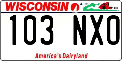 WI license plate 103NXO