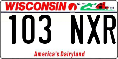 WI license plate 103NXR