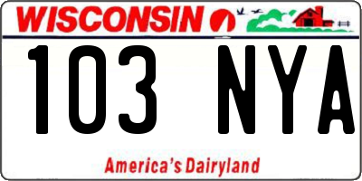 WI license plate 103NYA