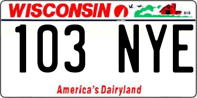 WI license plate 103NYE