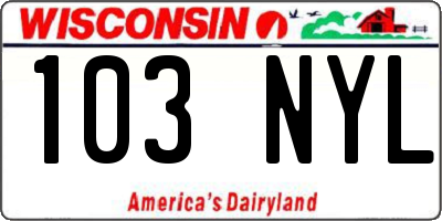 WI license plate 103NYL