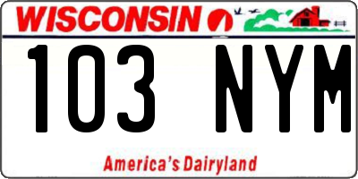 WI license plate 103NYM
