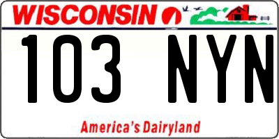 WI license plate 103NYN