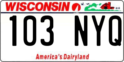WI license plate 103NYQ