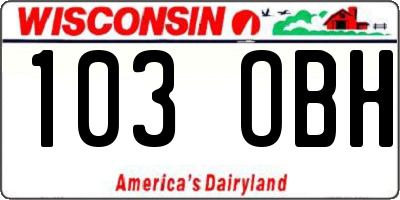 WI license plate 103OBH