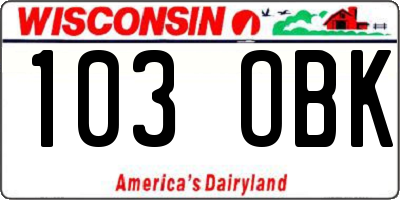 WI license plate 103OBK