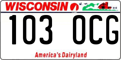 WI license plate 103OCG