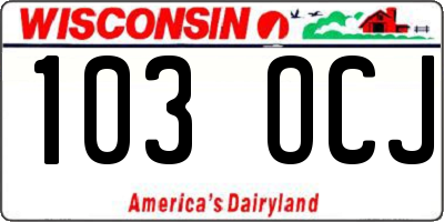 WI license plate 103OCJ