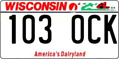 WI license plate 103OCK