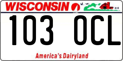 WI license plate 103OCL
