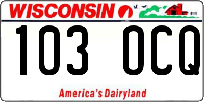 WI license plate 103OCQ